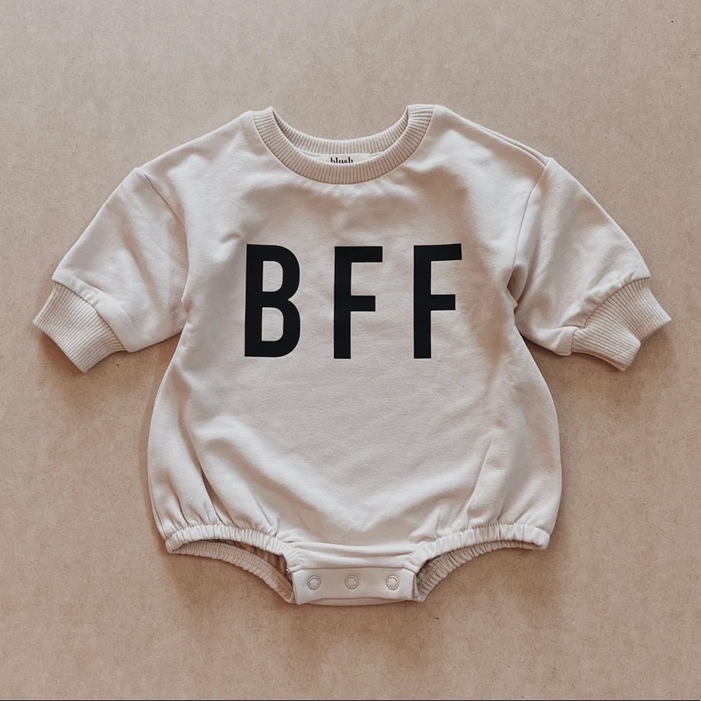 OAT | Blush Lotus “BFF” Organic Baby Bubble Sweater Romper
